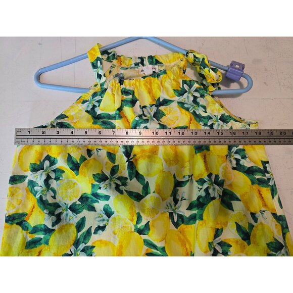 Chloe+Rene Lemon Print Maxi Dress Sleeveless 100% Cotton Summer Wear M - Picture 7 of 9